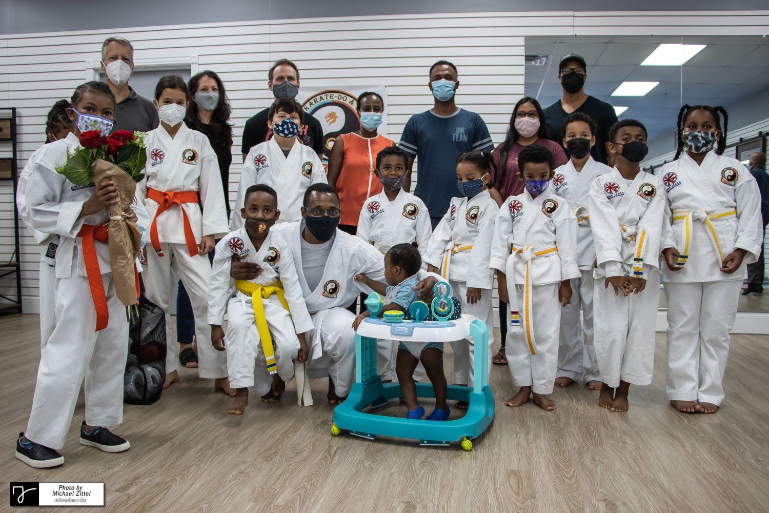 TKA Dojo Karate Belt Testing Sept 201 - Group shot of kids from the Dallas and Plano classes