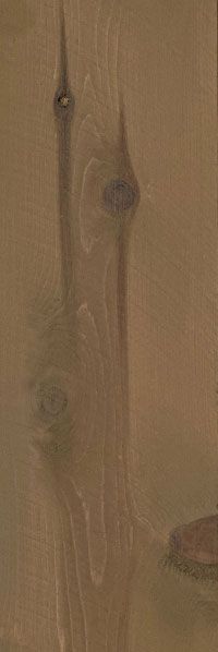 Close-up of a brown wooden surface with vertical grain and knots.