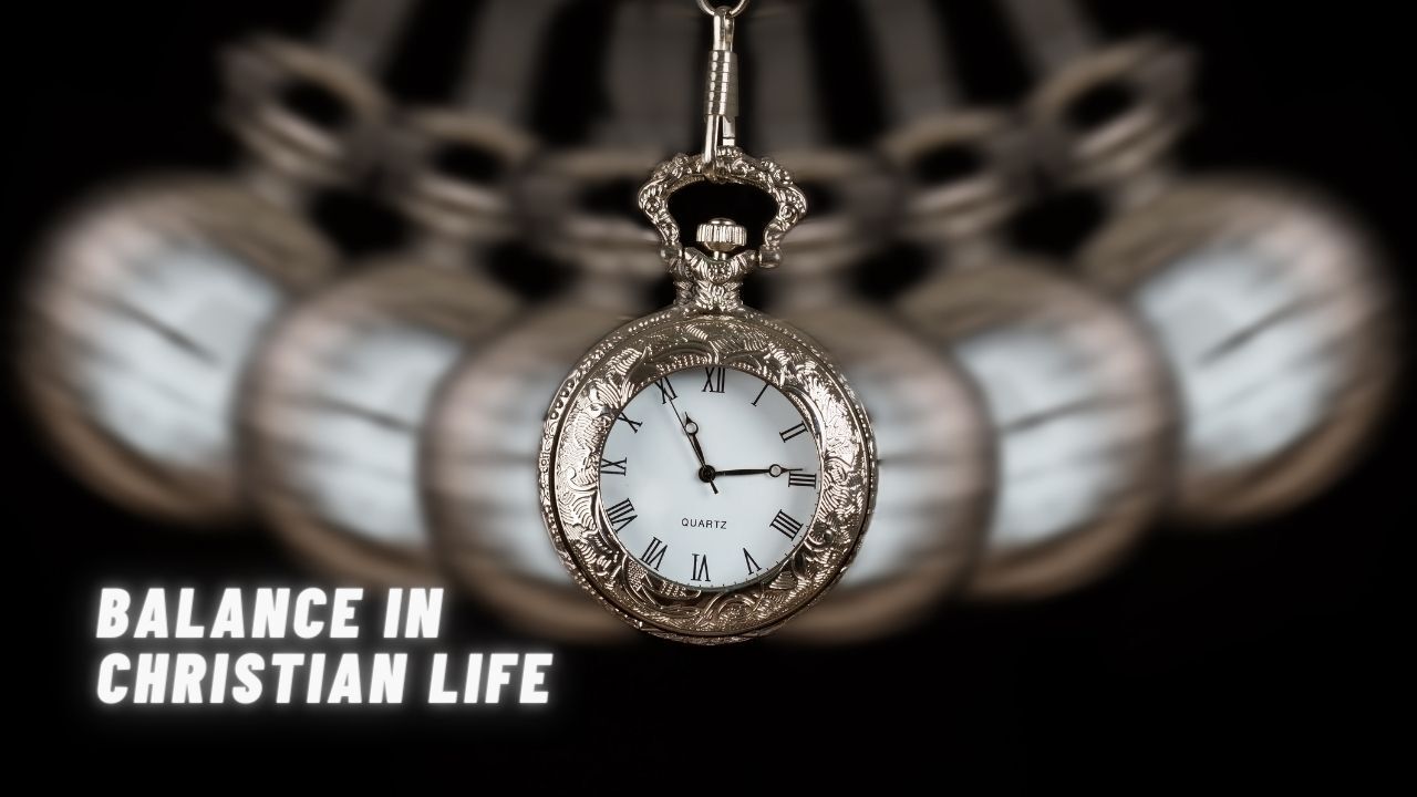 A pocket watch with the words balance in christian life below it