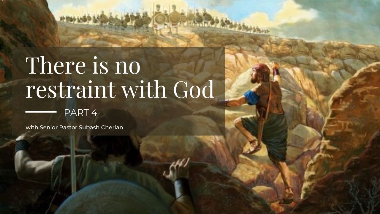 A painting of a man pushing a large rock up a hill.