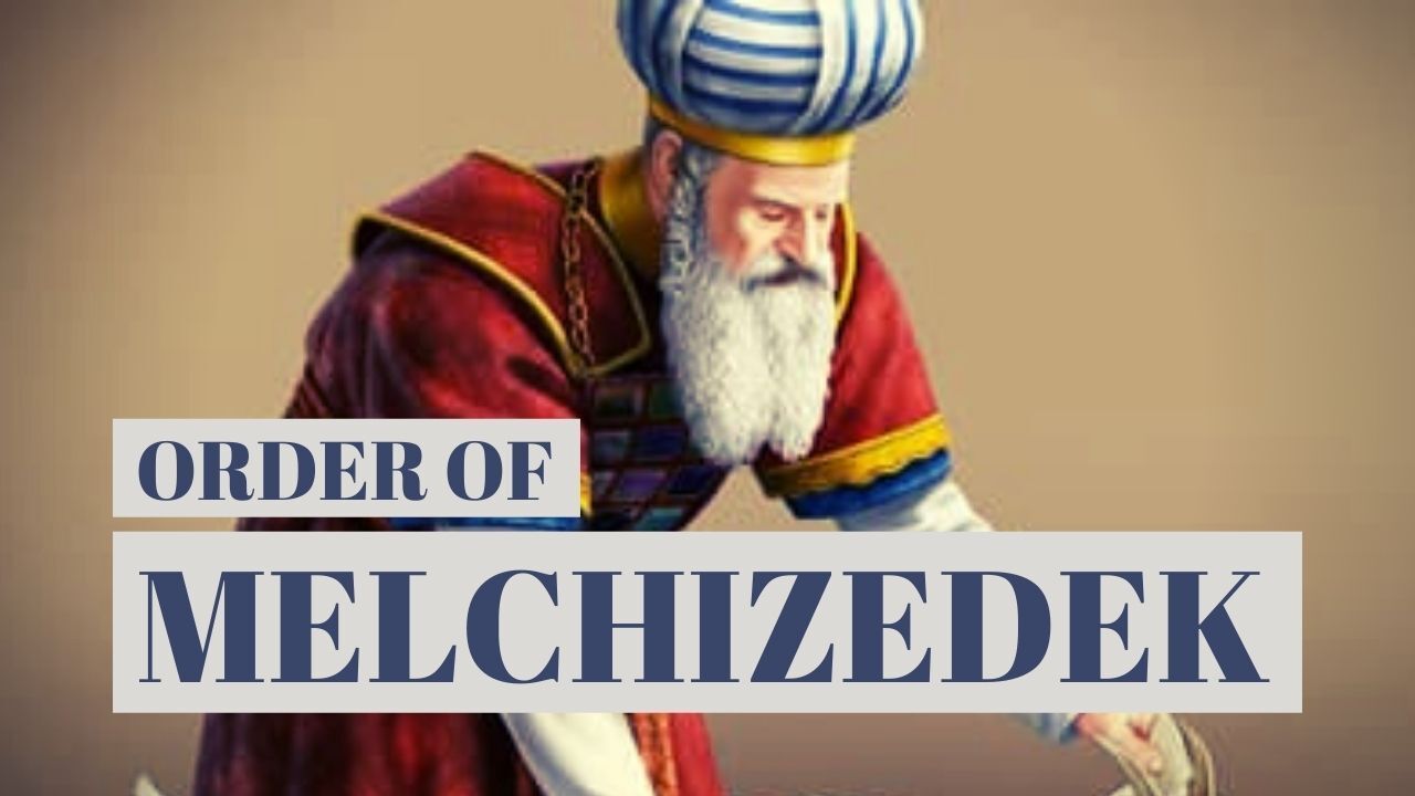 A man with a beard and a turban is standing in front of a sign that says order of melchizedek.