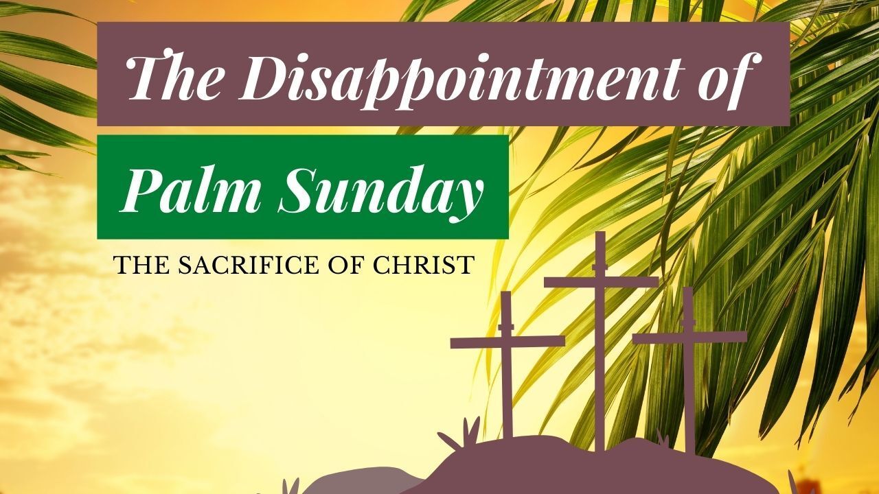 A poster for the disappointment of palm sunday the sacrifice of christ