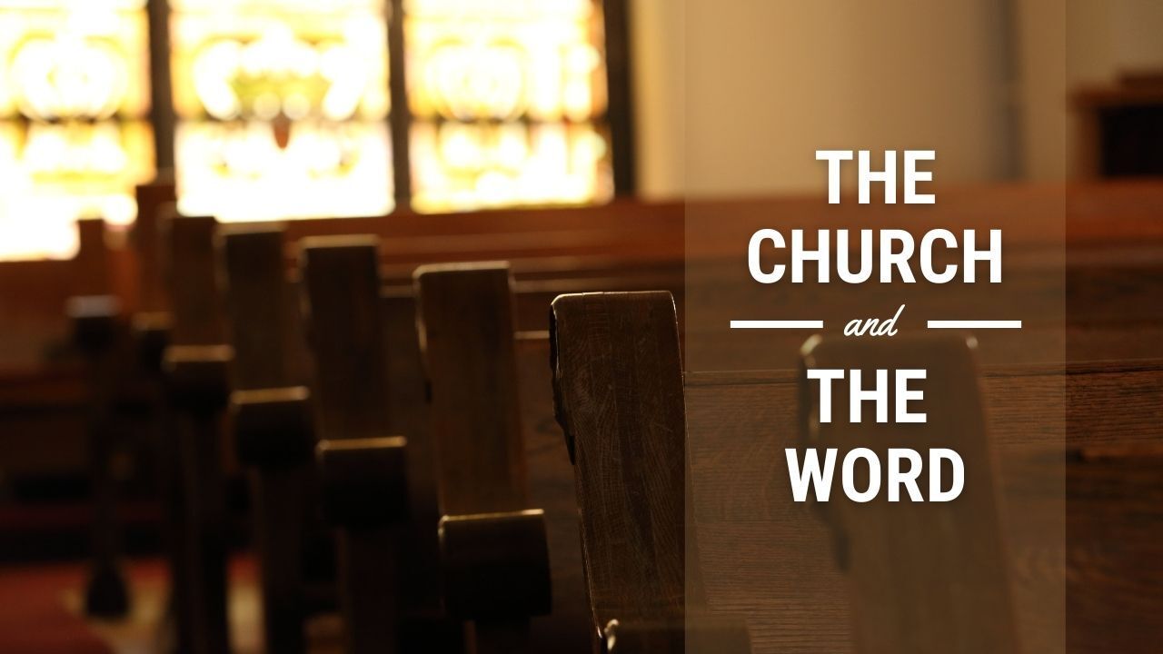 A church with a sign that says the church and the word