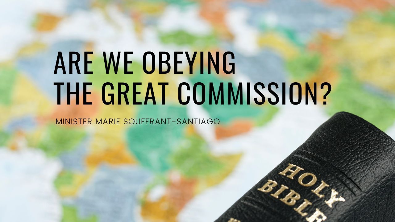 A holy bible with the words are we obeying the great commission on it