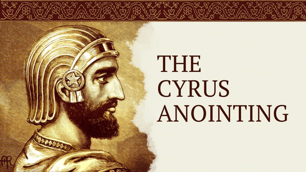 A drawing of a man with the words the cyrus anointing above him