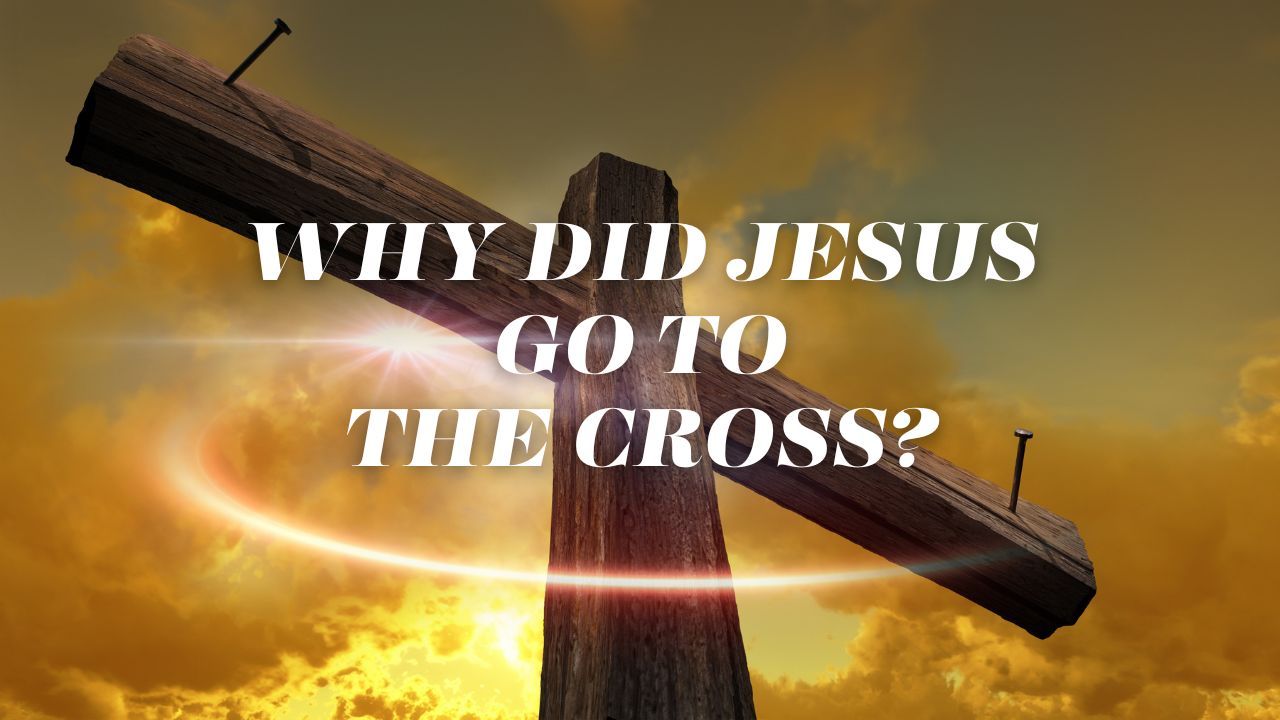 A wooden cross with the words `` why did jesus go to the cross '' written on it.