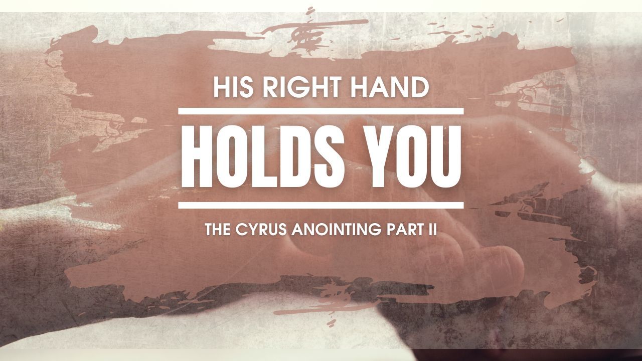A poster that says his right hand holds you
