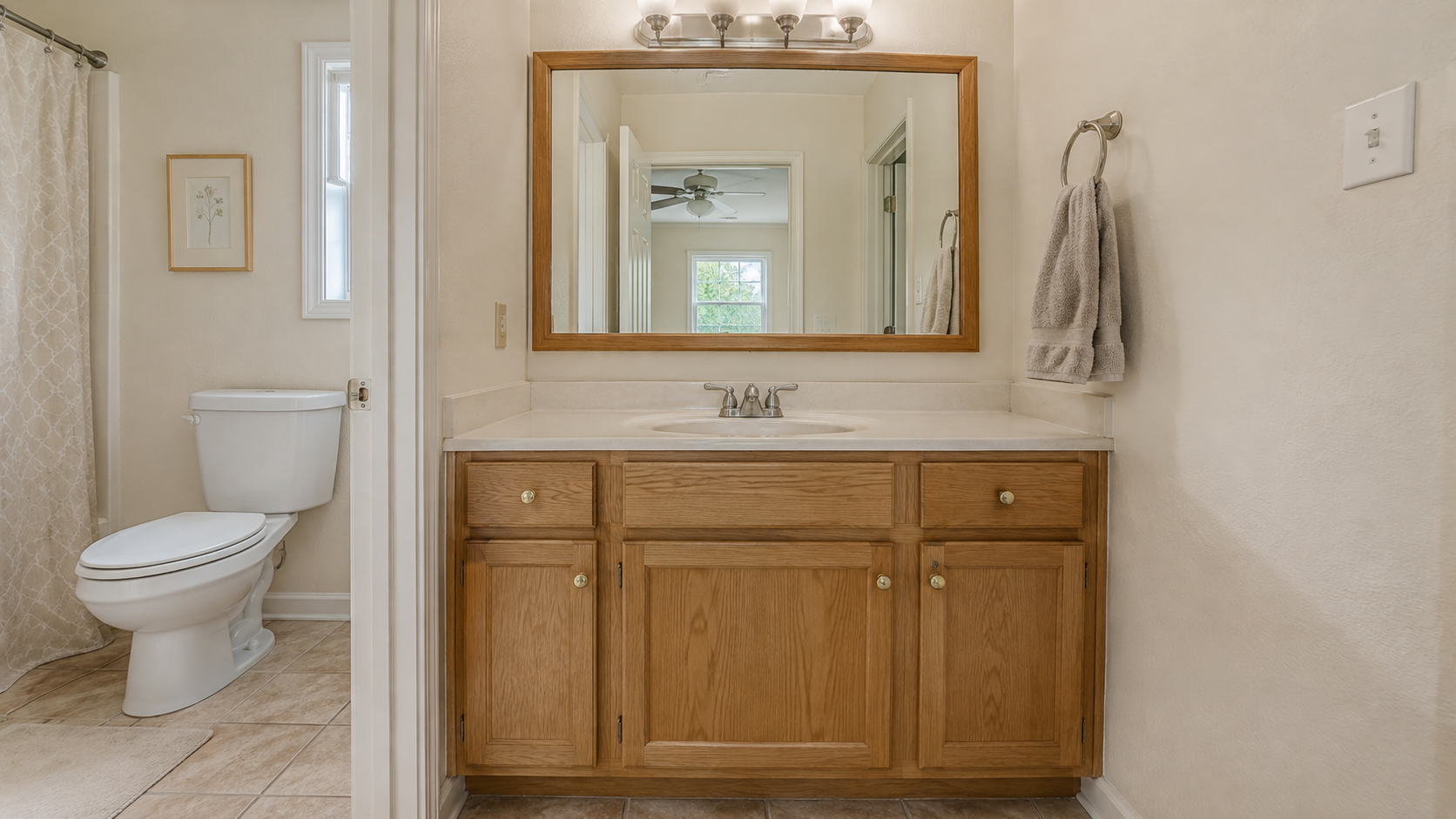 Bathroom vanity replacement before in Western MA