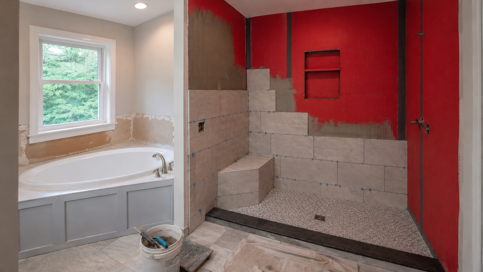 Tub to walk-in shower conversion in Western MA