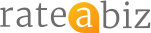 RateA.biz logo with gray text and an orange circle behind the letter “a”