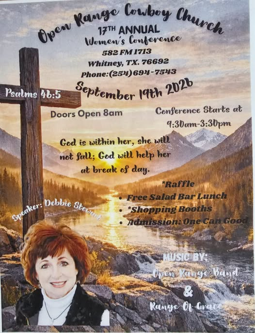 Open Range Cowboy Church 17th annual preborn fundraiser, mountain scene, September 14th 2024
