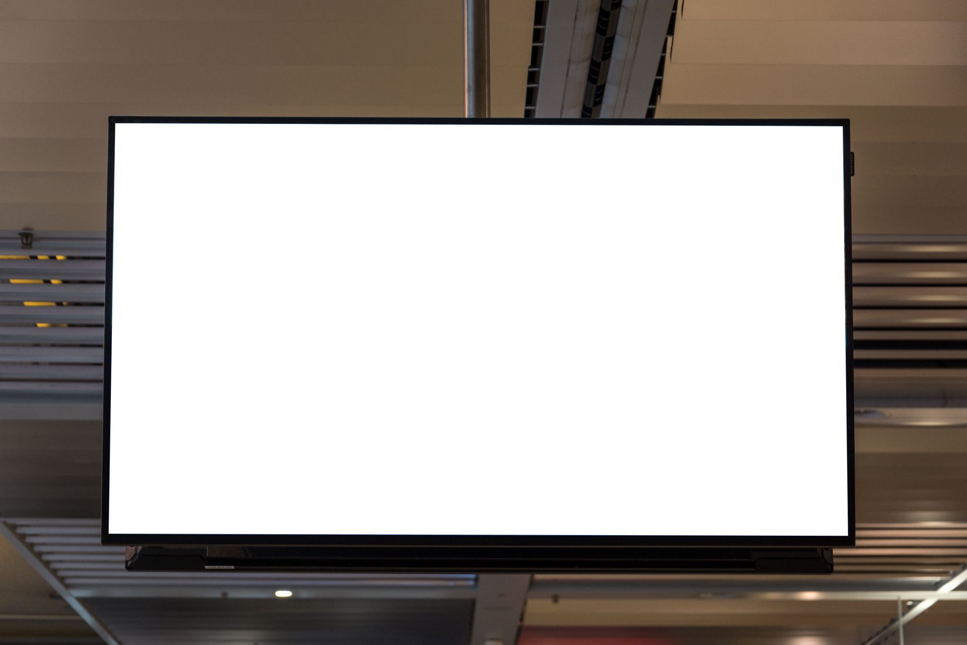Vertical blank panel showcasing interactive flat panel display in modern corporate boardroom. Vertical blank panel showcasing interactive flat panel display in modern corporate boardroom.