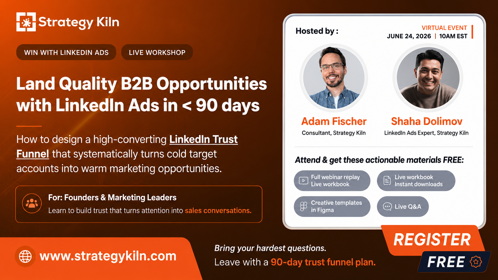 Strategy Kiln LinkedIn Ads training webinar for B2B marketers