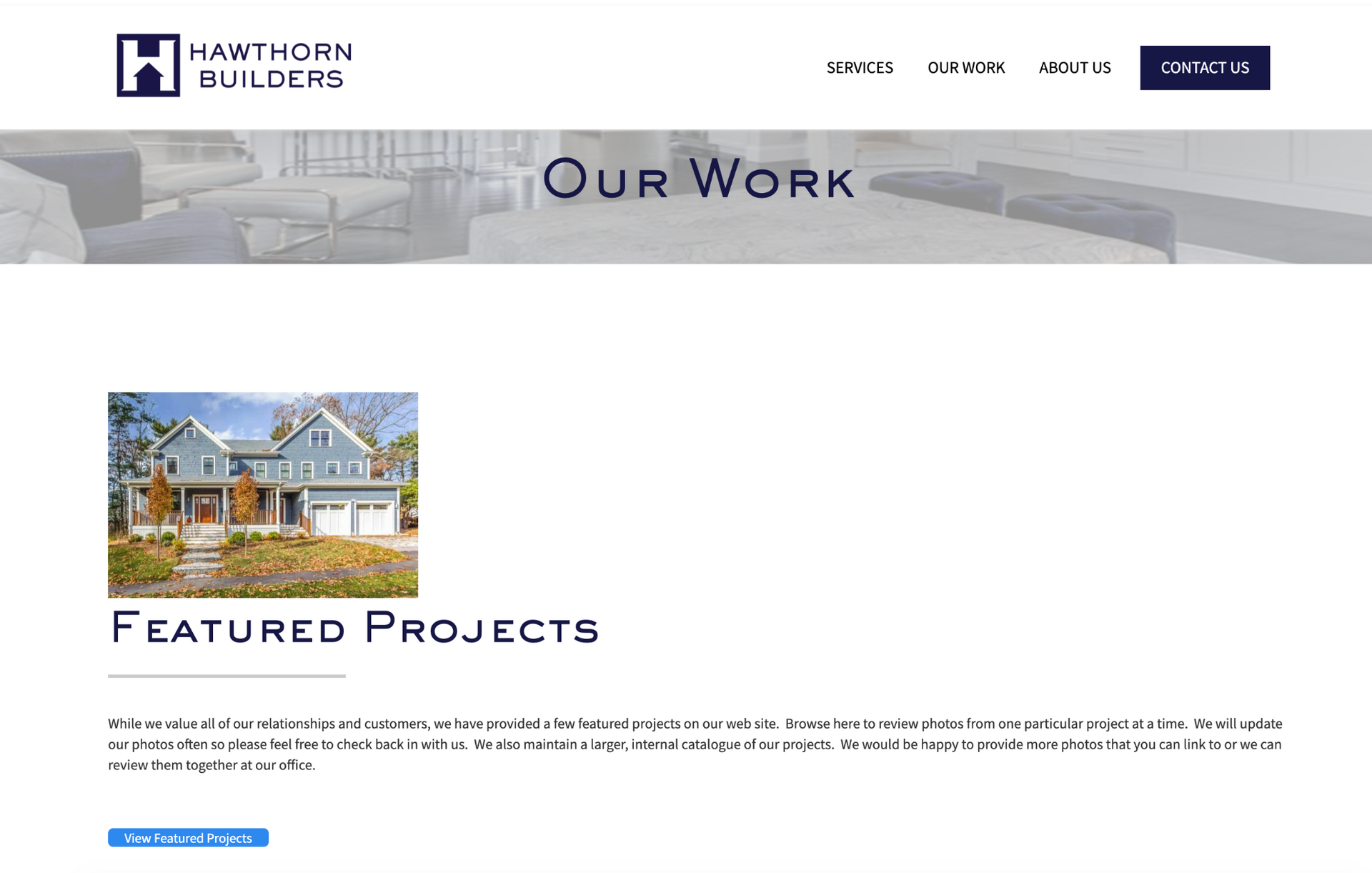 Hawthorn Builders’ former Our Work webpage