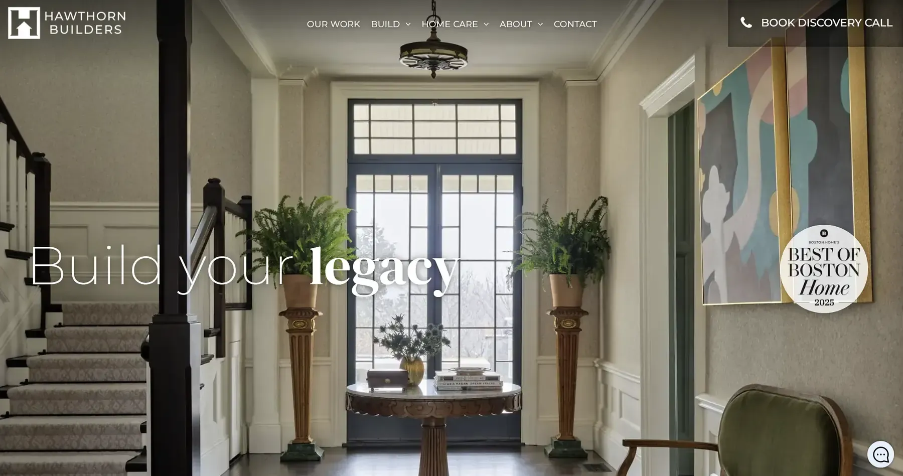 The redesigned Hawthorn Builders homepage