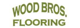 Wood Bros. Flooring logo in bold black outlined text on a white background