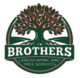 BROTHERS Landscaping and Tree Services logo with green tree and red outline