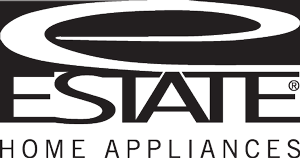 A black and white logo for estate home appliances
