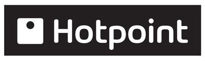 A black and white logo for hotpoint on a white background.