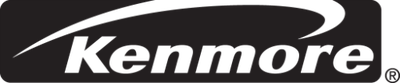 A black and white logo for kenmore appliances