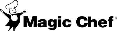 A black and white logo for magic chef