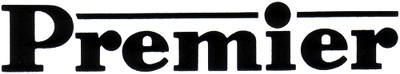 The word premier is written in black on a white background.
