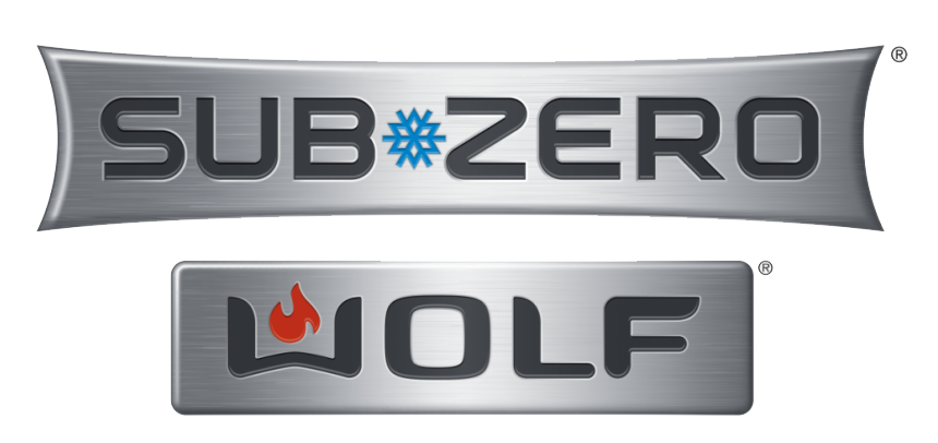 The logo for sub zero wolf is shown on a white background