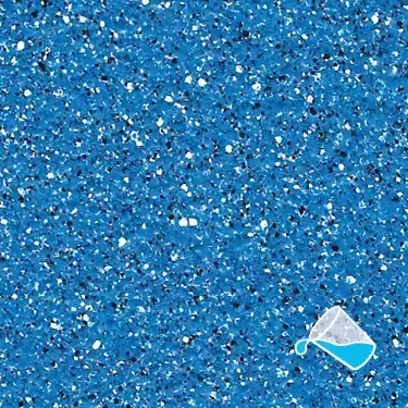A blue surface with a beaker of liquid on it