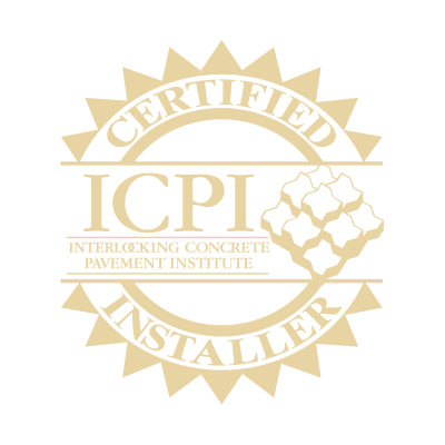 A certified icpi installer logo on a white background