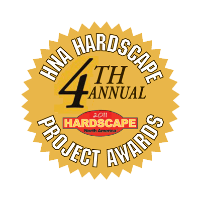 A logo for the 4th annual hardscape project awards