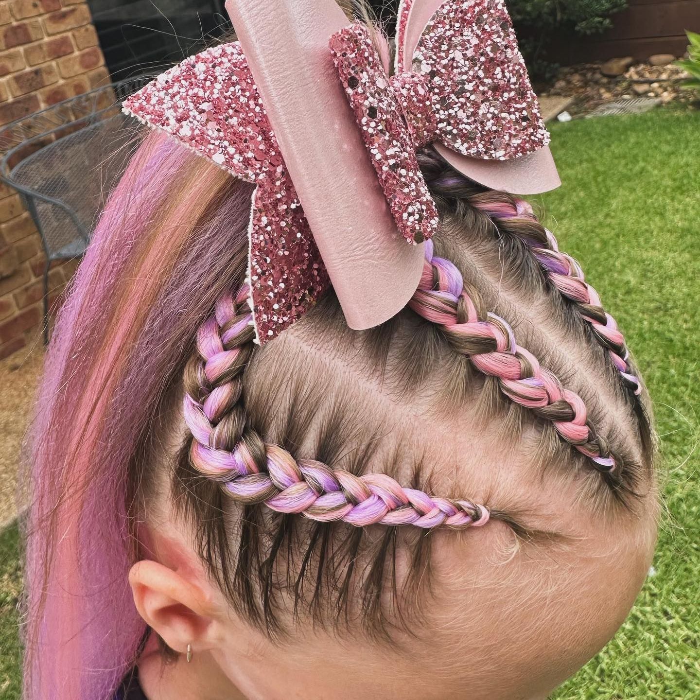 Light Pink and Orange Braids — Sweet Parties & Braids in Tatton, NSW