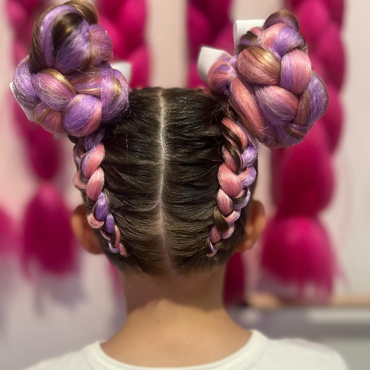 Two Braids Going Into Buns — Sweet Parties & Braids in Tatton, NSW