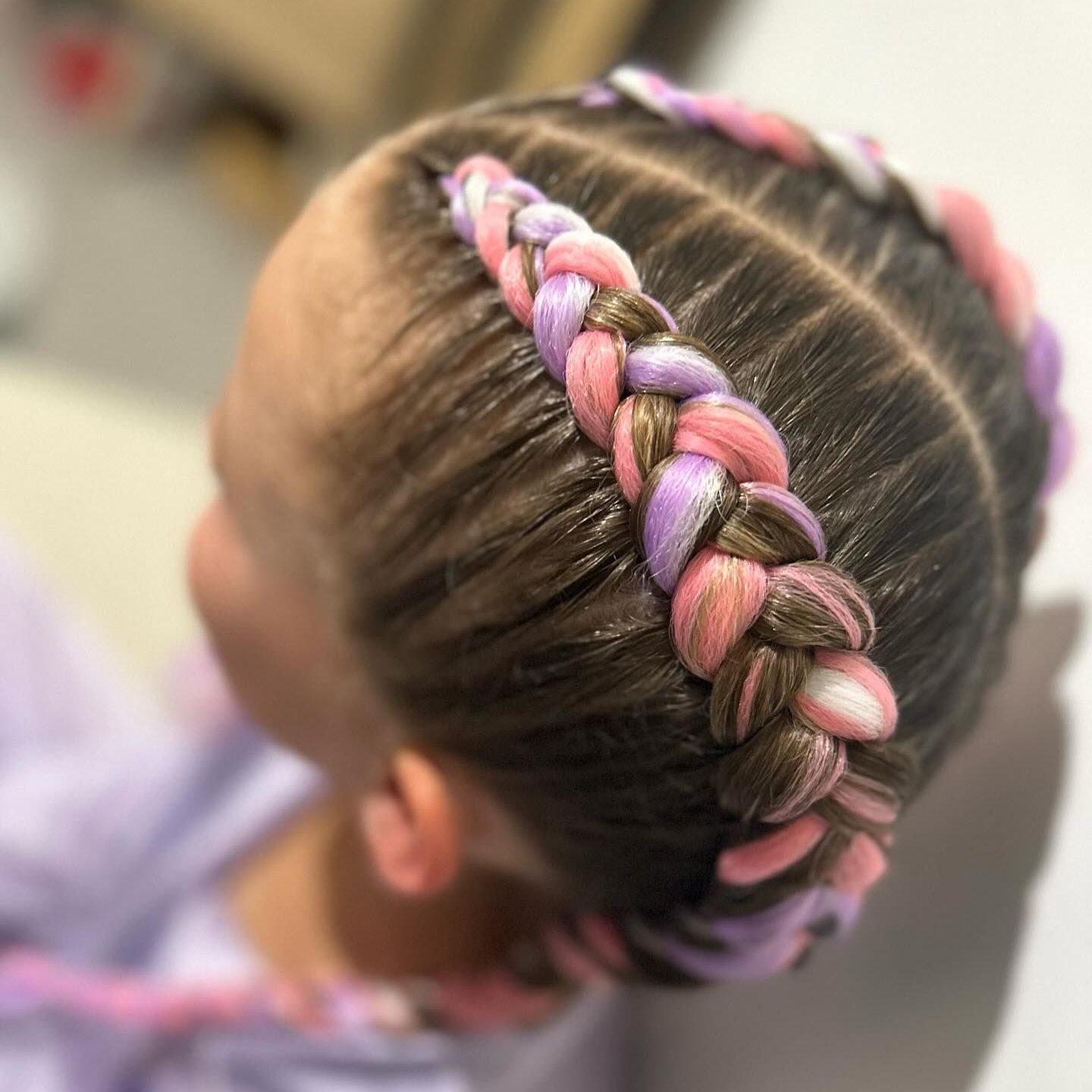 Girl with Pink and Purple Braids — Sweet Parties & Braids in Tatton, NSW