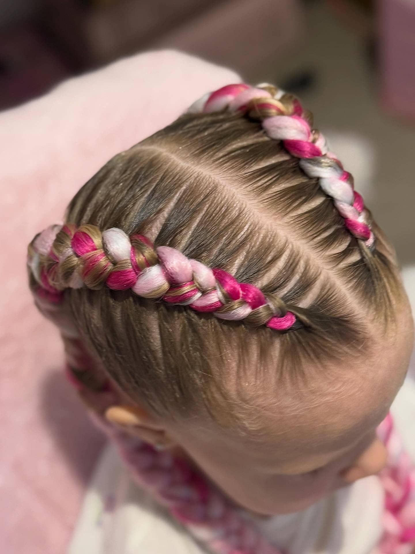 Girl's Hair Styled in Two Braided Headbands β Sweet Parties & Braids in Tatton, NSW