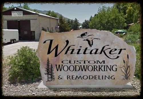 Williker Custom Woodworking & Remodeling sign in front of a workshop building