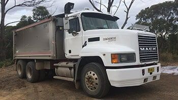 White Dump Truck — Elmac Plant Hire In Taree