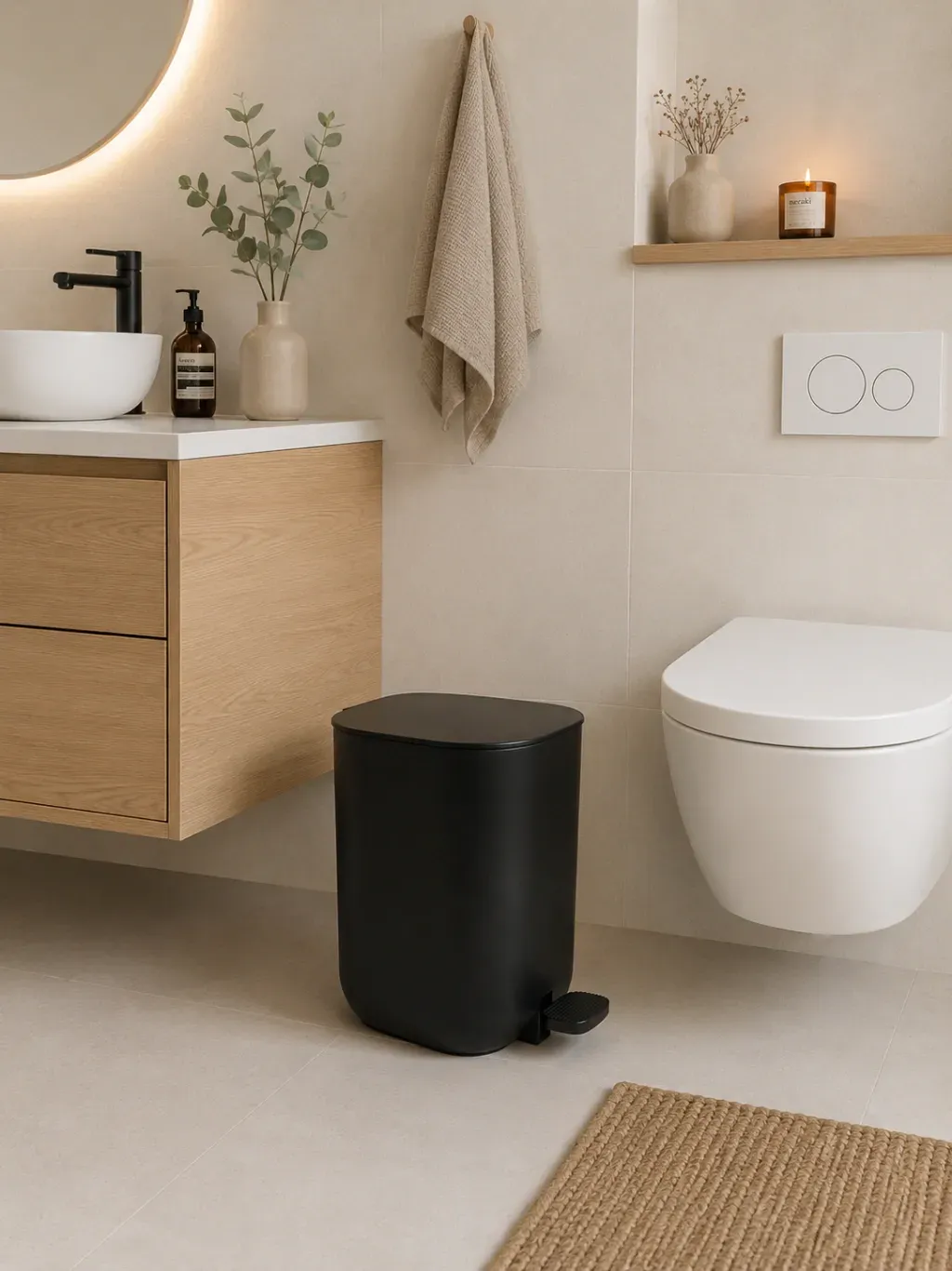 Cesto de baño premium negro
