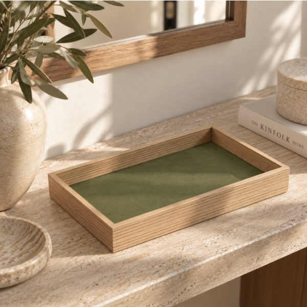 Bandeja de madera 30*20  verde