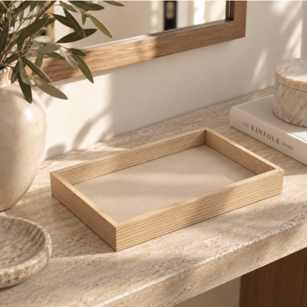 Bandeja de madera 30*20 beige