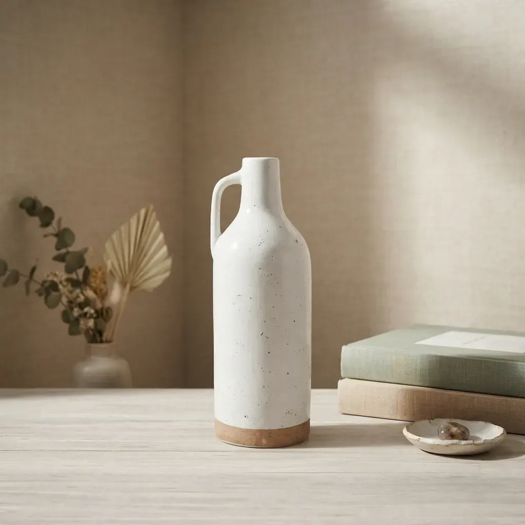 BOTELLON ALTO DE CERAMICA BICOLOR