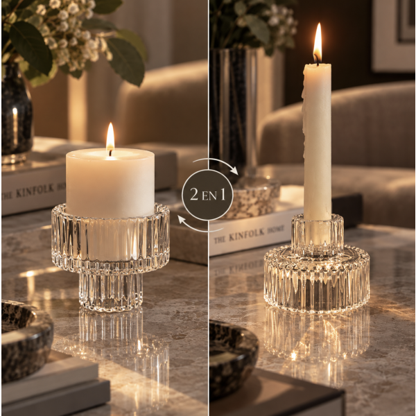 CANDELABRO PORTAVELA 2 EN 1