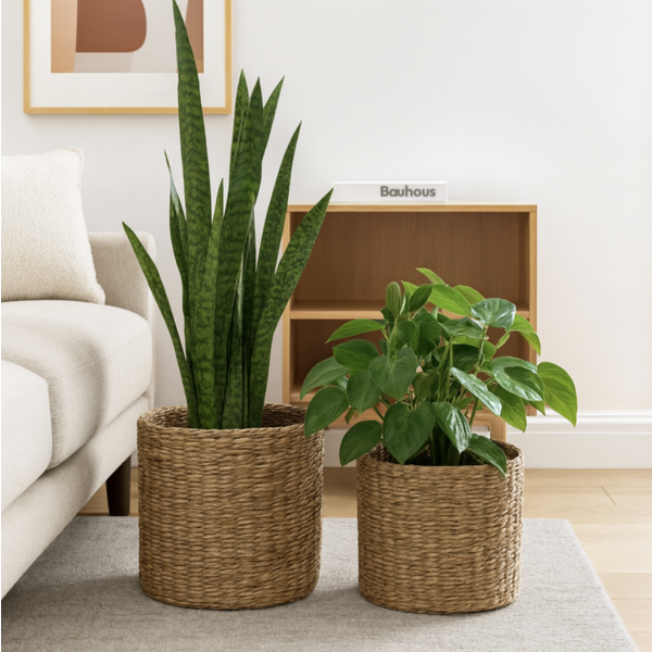 Contenedores cilindricos seagrass set x2
