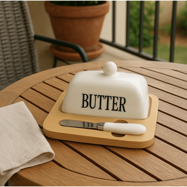 Mantequera “Butter” con Untador – Cerámica