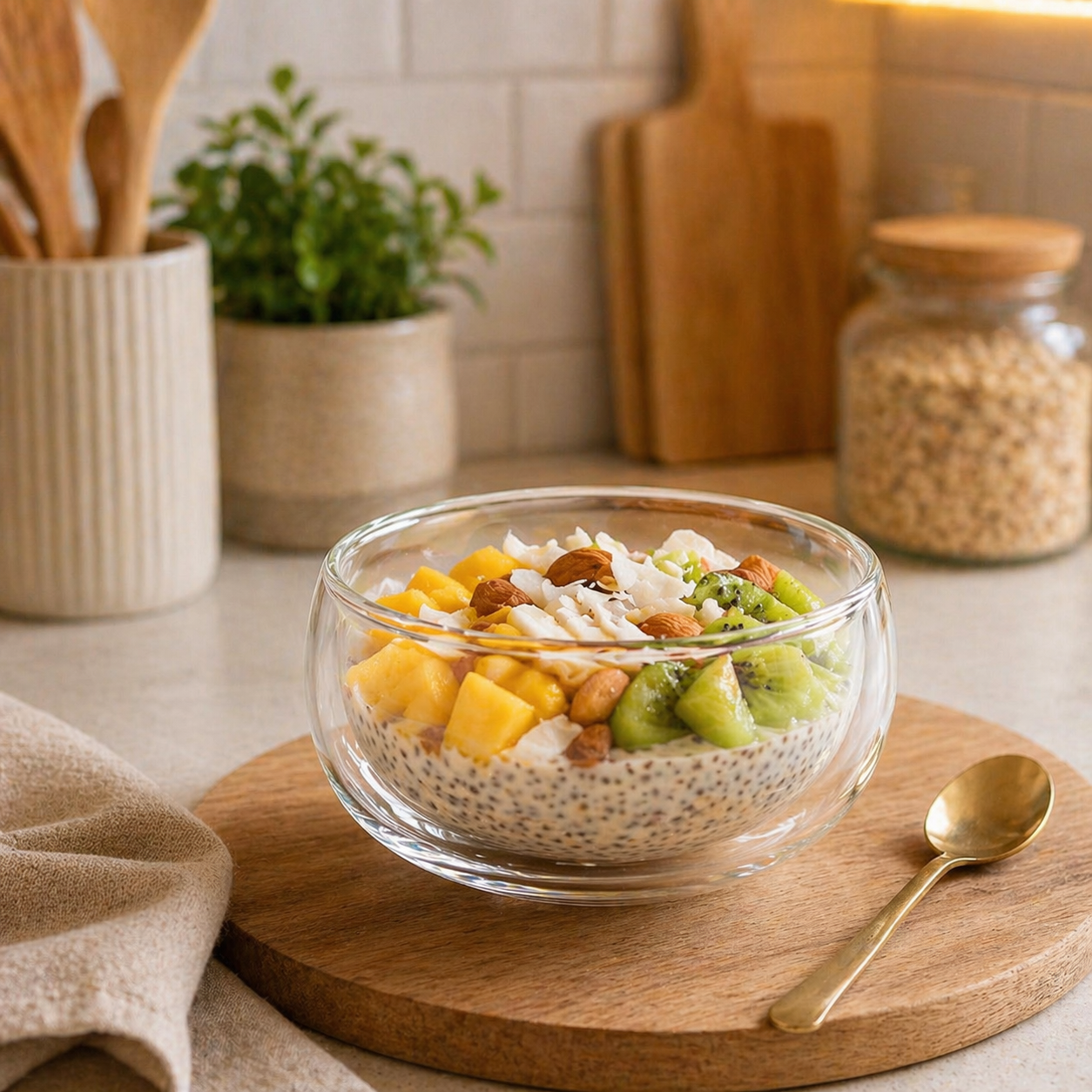 Recipiente Bowl de Vidrio Moderno Doble