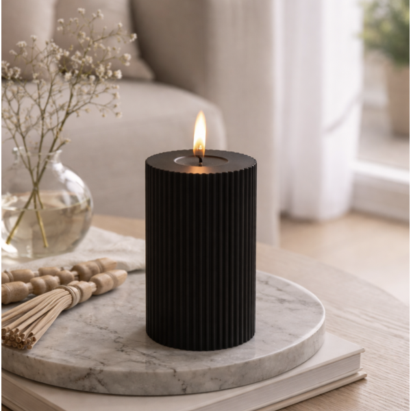 Vela de parafina LED Negra 7.5*10