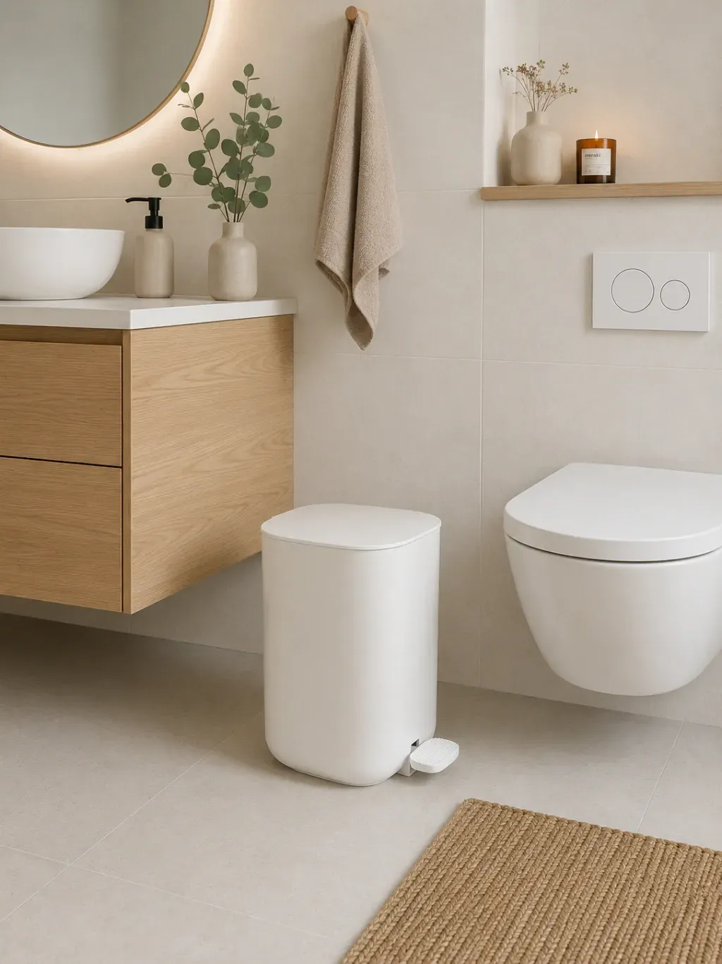 Cesto de baño premium blanco