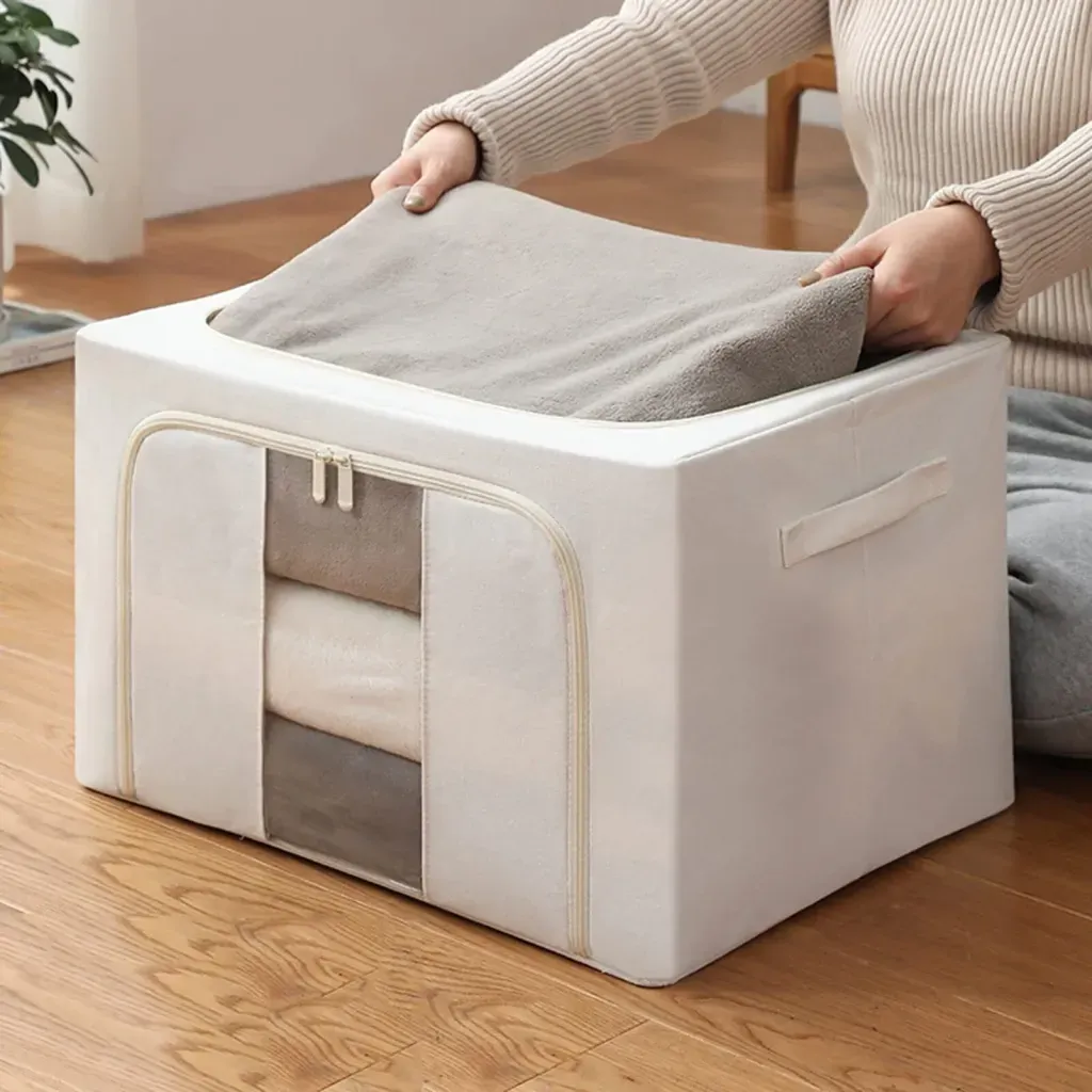 CAJA DE GUARDADO DE TELA CON CIERRE