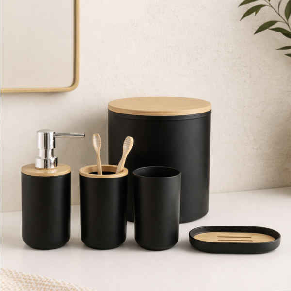 Set de Baño 5 Piezas Negro