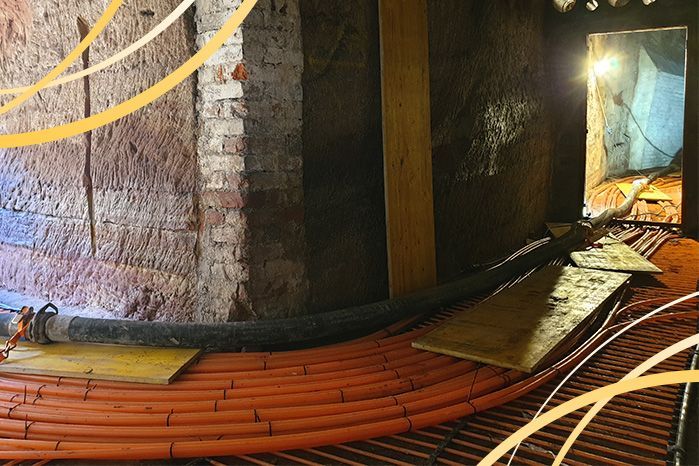 Erdsolespeicher im Bunker verlegt
