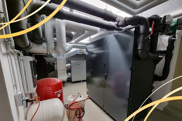 Machine room with PRIME heat pump